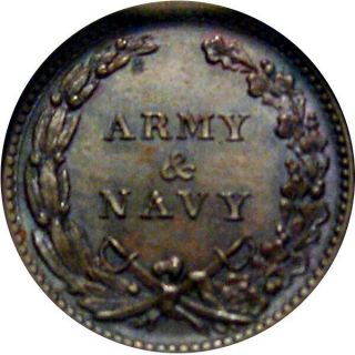 1863 Army & Navy Patriotic Civil War Token NGC MS65 2