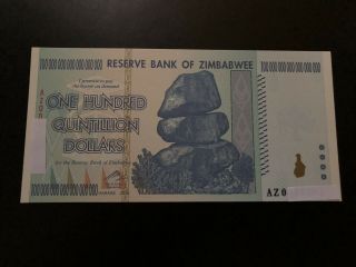 Zimbabwe 100 Quintillion Dollars Banknote/not Real Money/fantasy Note