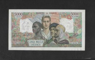 Aunc 8 Pinholes 5000 Francs 1945 France