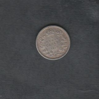 1910 Round Leaves Canada Silver 5 Cents