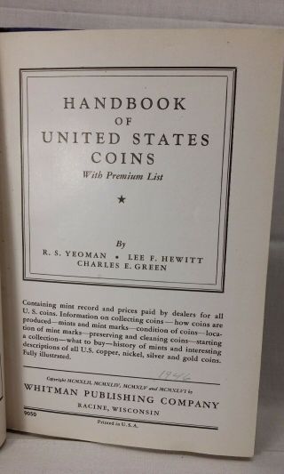 Handbook of United States Coins 1946,  Fifth Edition,  R.  S.  Yeoman 5