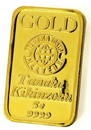 Gold Bullion 5gram Ingot 24k Ginzatanaka (japan) Puregold 999.  99 5g Goldbar