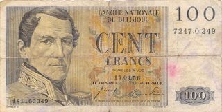 Belgium 100 Francs 17.  04.  1956 P 129b Circulated Banknote
