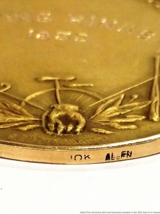 Solid Gold AAU Amateur Athletic Union Flying Rings 1930 Medal Allen 27.  5g 5
