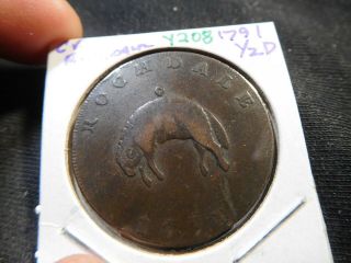 Y208 Great Britain Rochdale 1791 1/2 Penny Token