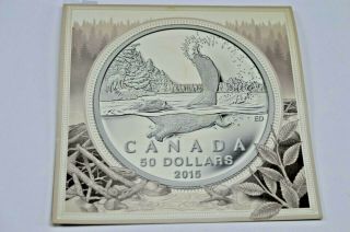 2015 Canada 50 Dollars Fine Silver Agent Pur 9999 Silver Coin