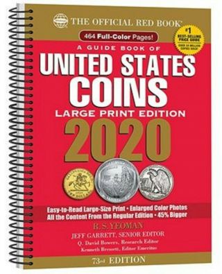 2020 Red Book United States Coins Large Print Edition 73rd Edition Guide Book
