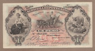 Guatemala: 1 Peso Banknote,  (unc),  P - S101b,  30.  06.  1920,