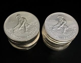 1986 Roll 20 1 Oz Engelhard Prospector Silver Round 999 Fine Bar Rare Ounce Coin
