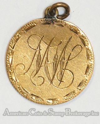 Love Token Newfoundland 1888 Gold $2 Engraved Mw Unsual Neckalce Ready