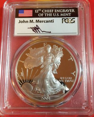 2001 W Proof Silver Eagle Extremely Rare Pop 16 Pcgs Pr70 Mercanti Delightful