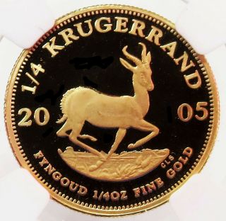 2005 Gold South Africa 1/4 Oz Krugerrand Coin Ngc Proof 69 Ultra Cameo