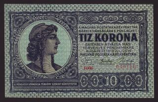 Hungary - 10 Korona,  1919 - P 37 - Xf