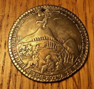 1839 Peru Silver Medal - Cuzco Cusco Lima Bolivar Cob 4 Reales Crown Revolution