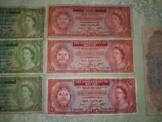 (7) 1975 Government Of Belize $1 $2 $5 Set of Dollars Notes $1 (3) $2 (1) $5 (3) 2