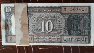 100 Notes Serial Packet (bundle) Black Boat - K.  R.  Puri - India