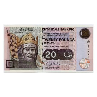 Jcr_m Scotland Clydesdale Bank 20 Pounds 2005.  P.  228 Uncirculated