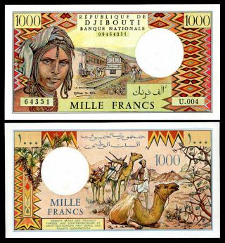 Djibouti 1000 1,  000 Francs 1991 P 37 Unc Nr