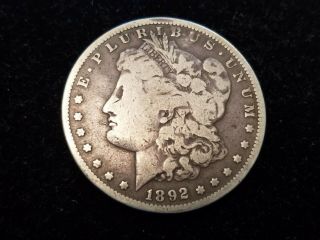1892 - S San Francisco $1 Silver Morgan Dollar.  Grade With Photo 