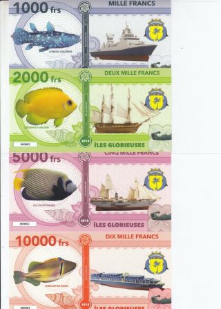 Glorieuses (french) Set 4 Unusual/fantasy Notes 1000 2000 5000 10000 2018