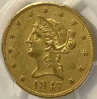 1847 Liberty Head $10 Gold Eagle Pcgs Au53