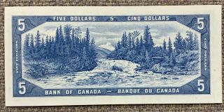 1954 Bank of Canada $5 Devil ' s Face Banknote - Cat 31b - AU 2