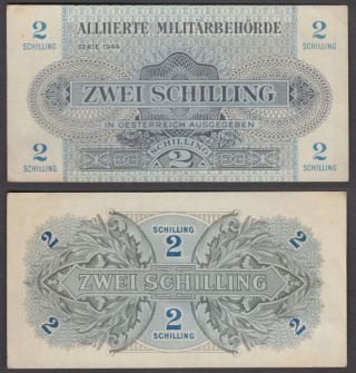Austria 2 Schilling 1944 (vf, ) Banknote Km 104 Wwii