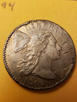 1794 Large Cent,  Flowing Hair Liberty Cap,  Details
