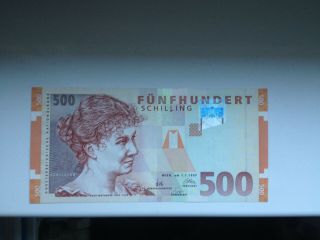 Austria 500 Schilling 1997 Unc,  Banknote Rosay Mayweder,  P - 154