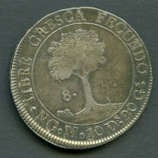 Central American Republic (Guatemala) 8 Reales - 1836 Silver Coin 2