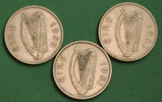 1951 1955 1963 Irish Half Crown 2/6 Coins Eire Ireland [16482]