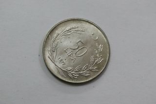 Turkey 50 Lira 1977 Silver Fao Low Mintage B20 K2335