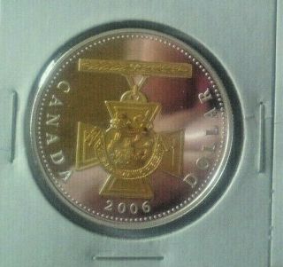 Canada 2006 Gold Plated Proof Silver Dollar Coin Victoria Cross