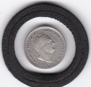 Sharp 1835 King William Iv Threepence (3d) Solid Silver (92.  5) Coin