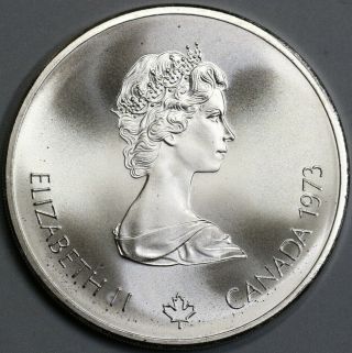 1973 Canada Montreal Olympic Skyline 10 Dollars BU Silver Coin 1.  45 oz 19072104R 2