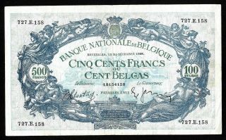 500 Francs From Belgium 1938 M1