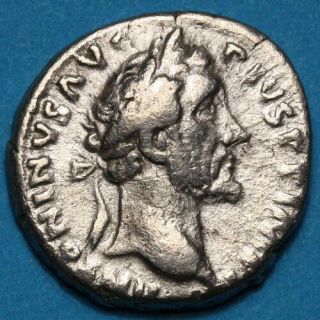 Roman Coin Silver Deanrius Antoninus Pius Rome 138 - 161 Ad