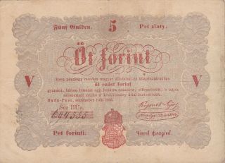 5 Forint Fine Banknote Hungary/rebell Government 1848 Pick - S116a