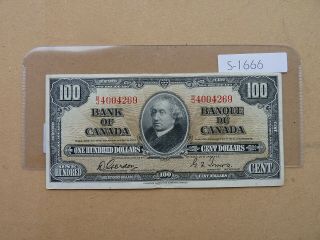 Vintage Canada Banknote 1937 100 Dollar Coyne Towers S1666