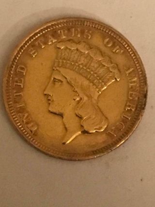 1854 $3 Dollar Gold Princess Us Gold Coin