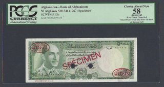 Afghanistan 50 Afghanis Sh1346 - 1967 P43s Specimen About Uncirculated