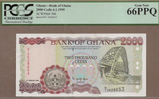 Ghana: 2000 Cedis Banknote,  (unc Pcgs66),  P - 30b,  06.  01.  1995,
