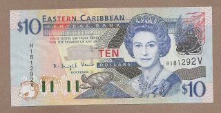 East Caribbean States: 10 Dollars Banknote,  (unc),  P - 43v,  2003,