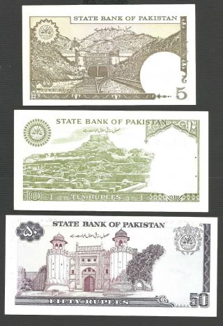 Pakistan 5 10 50 100 500 1000 Rupee - Ishrat Hussain - Complete SET - UNC 2004 3