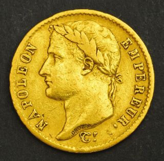 1808,  France (1st Empire),  Napoleon I.  Gold 20 Francs Coin.  6.  36gm