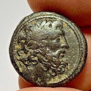Ancient Greek Bronze Coin Island Antioch Head Of Herakles 9.  4gr 21.  1mm