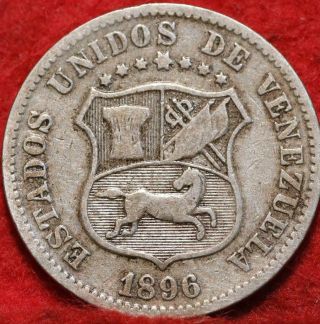 1896 Venezuela 12 1/2 Centimo Foreign Coin