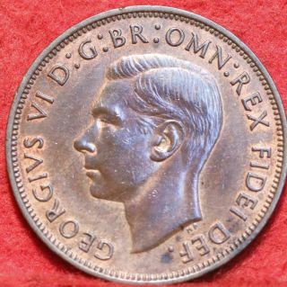 Uncirculated 1951 Great Britain 1 Penny Foreign Coin