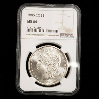 1885 Cc Us Morgan Silver $1 One Dollar Ngc Ms64 Key Date Collector Coin Ga9007