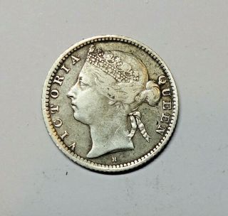 Mauritius : Silver 20 Cent 1889.  Queen Victoria.  0.  800 Silver